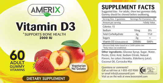 Vitamin D3 (1000 IU)- 60 Adult Gummies