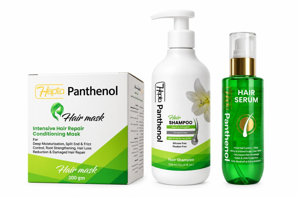 Hepta Panthenol Hair Care Bundle – Mask, Shampoo & Serum