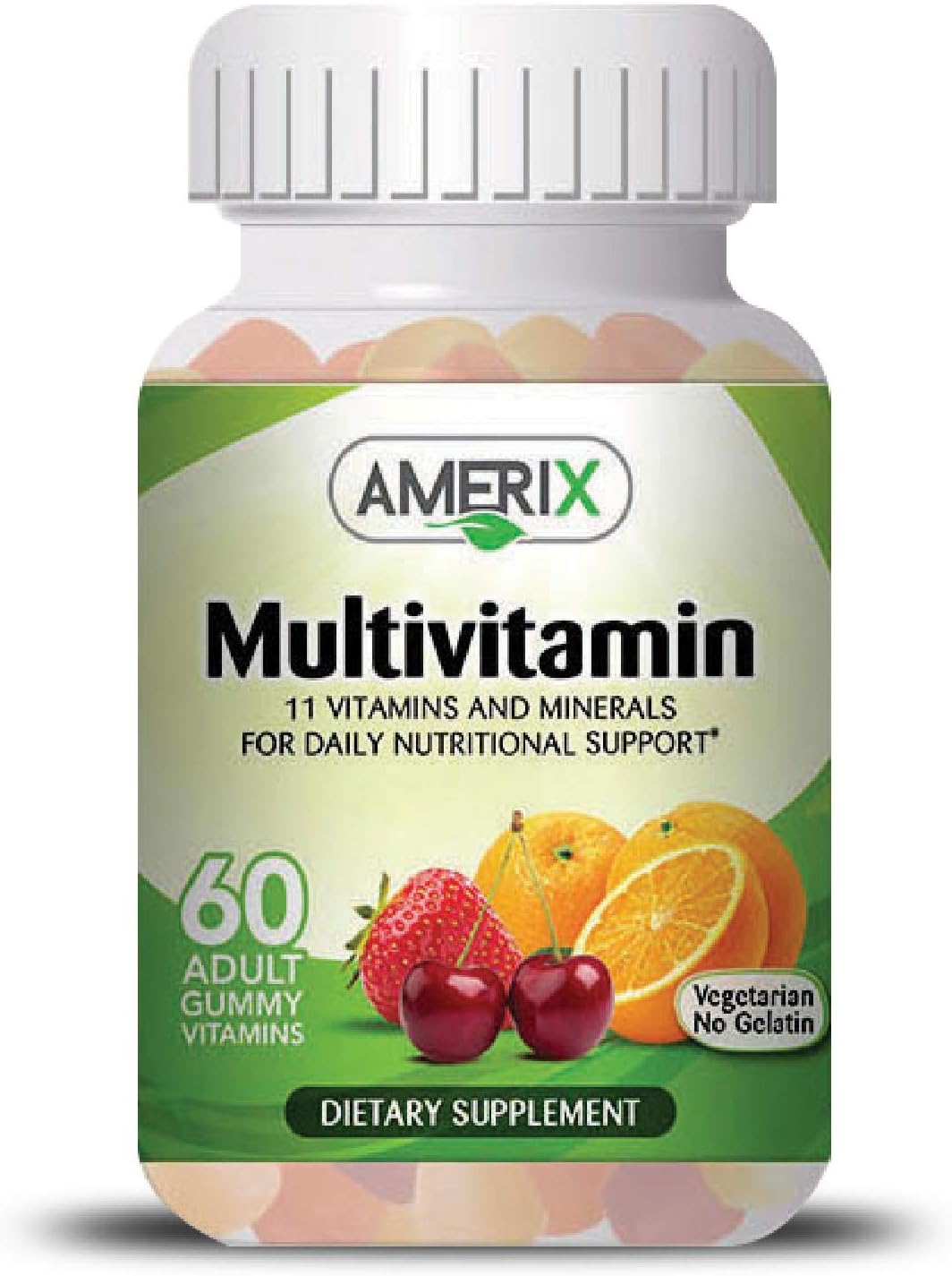 MultiVitamin - (Strawberry,Orange,Cherry) 60 Adult Gummies