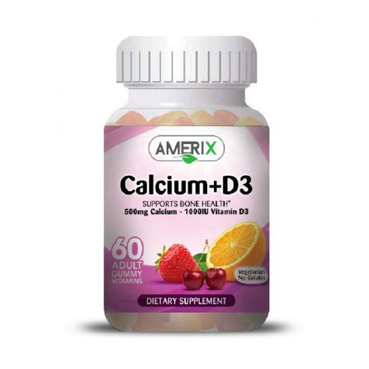 Calcium (500mg) + Vitamin D3 (1000 IU) - 60 ADULT GUMMIES