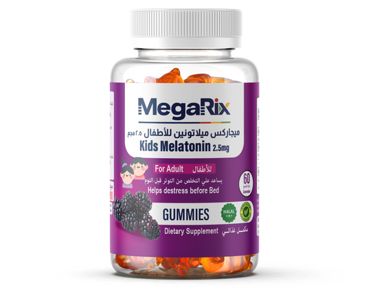 Megarix Melatonin Gummies with 2.5mg for kids- 60 Gummies