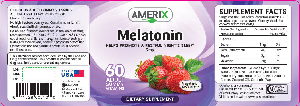 Melatonin 5mg - 60 Adult Gummy