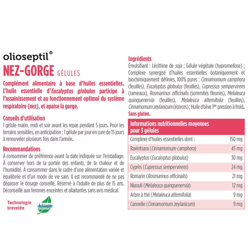 Olioseptil Nose Throat 15 capsules