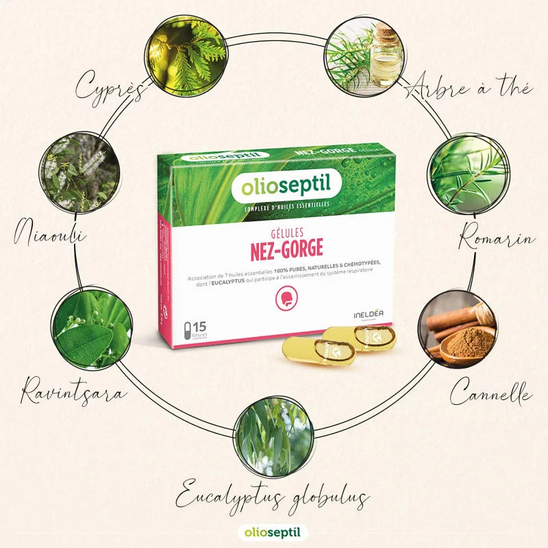 Olioseptil Nose Throat 15 capsules